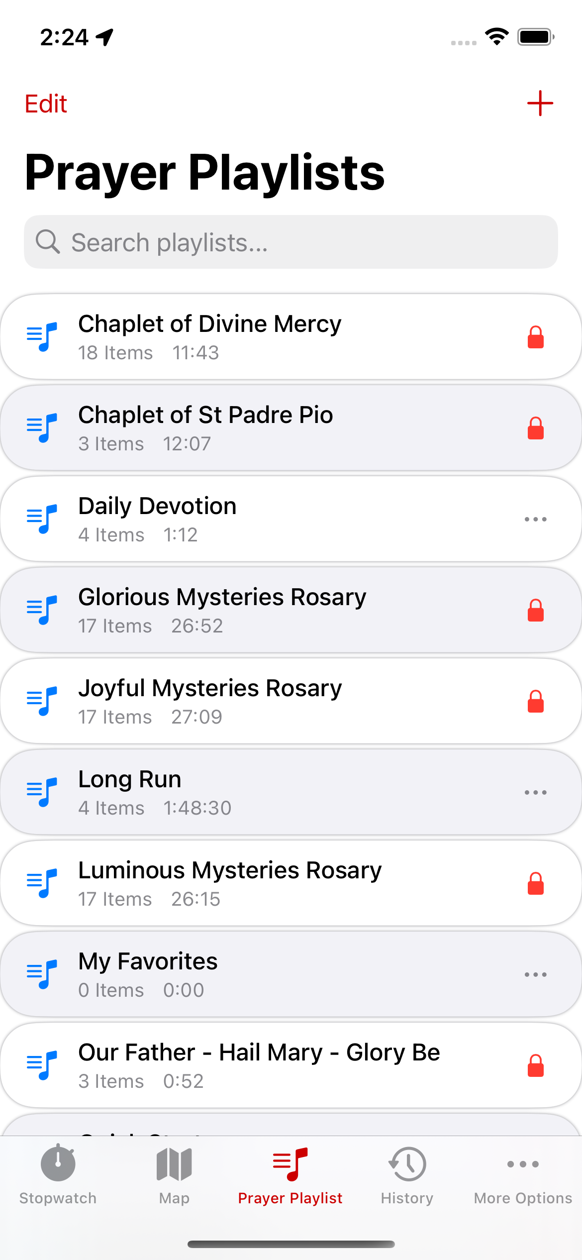Prayer Playlist Management